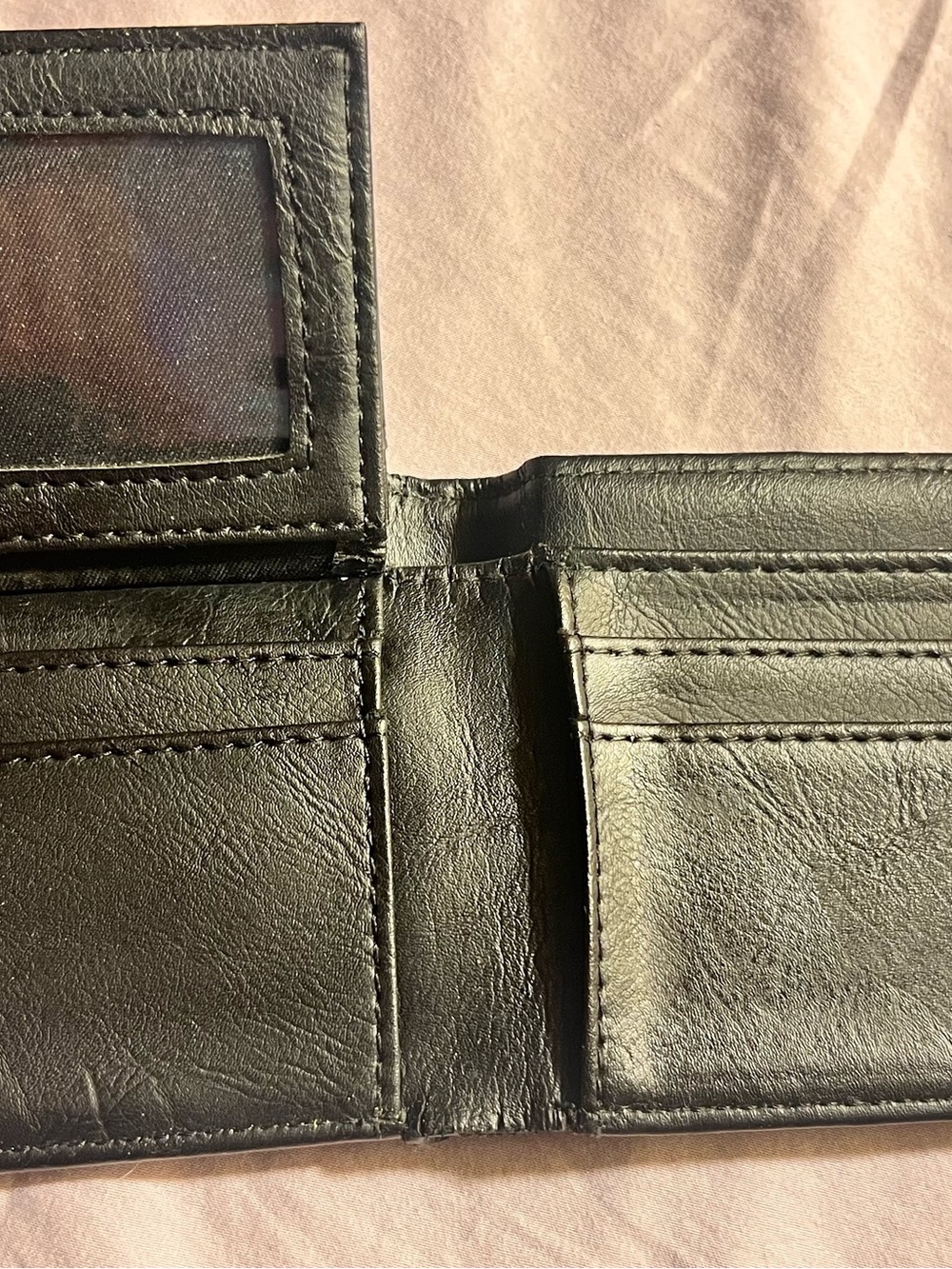 Classic Black Leather Bi-Fold Wallet
